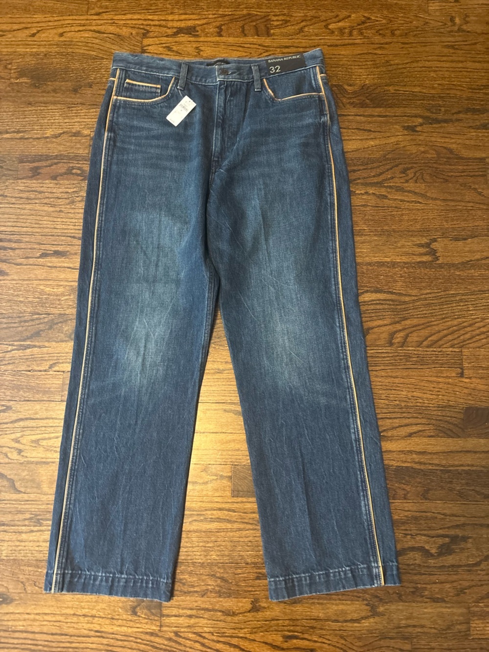 Banana Republic High Rise Vintage Straight Leg Dark Wash Cotton Jeans Size 32
